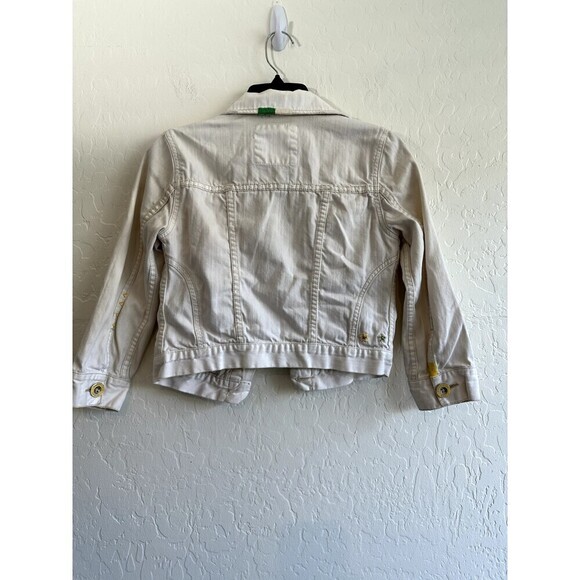 American Eagle Outfitters Girls White Denim Button Up Jacket Size XS Minimal - Picture 7 of 14